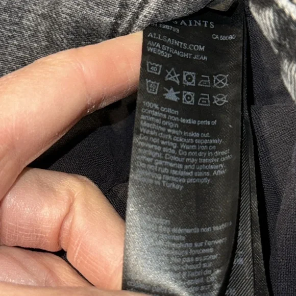 All Saints Women's Mast  Straight Leg Cropped Raw Hem Jeans, size 31 - Picture 7 of 7